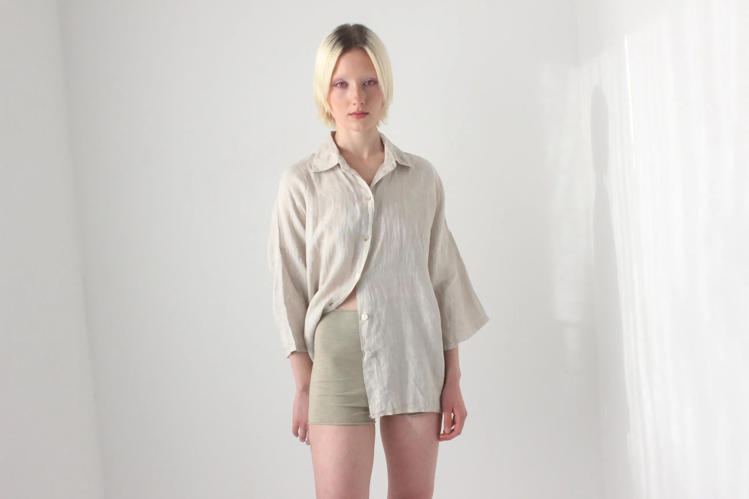 2000s Easy Wearing Italian Linen Shirt