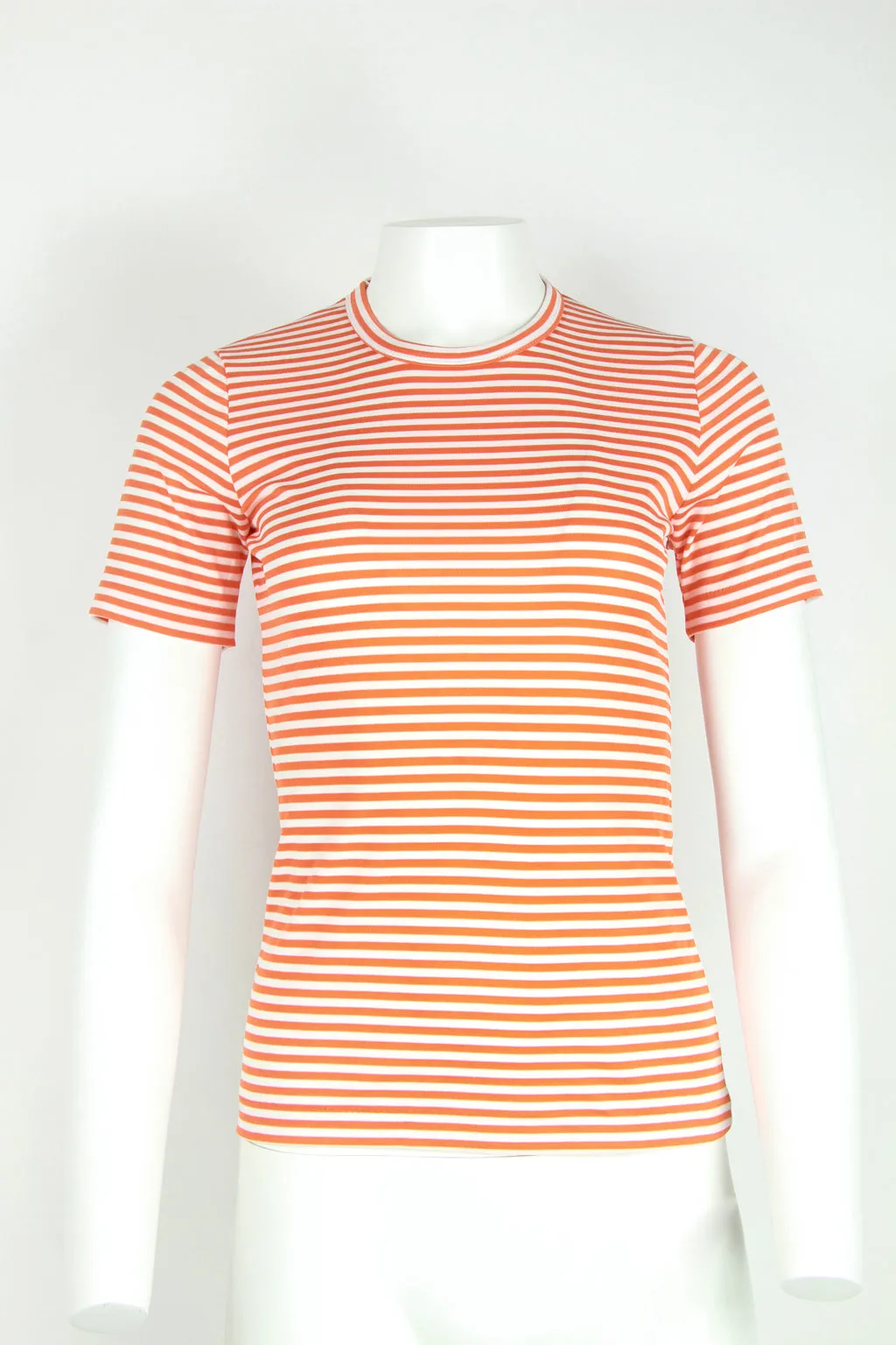 60s/70s Orange and White striped T-shirt - S