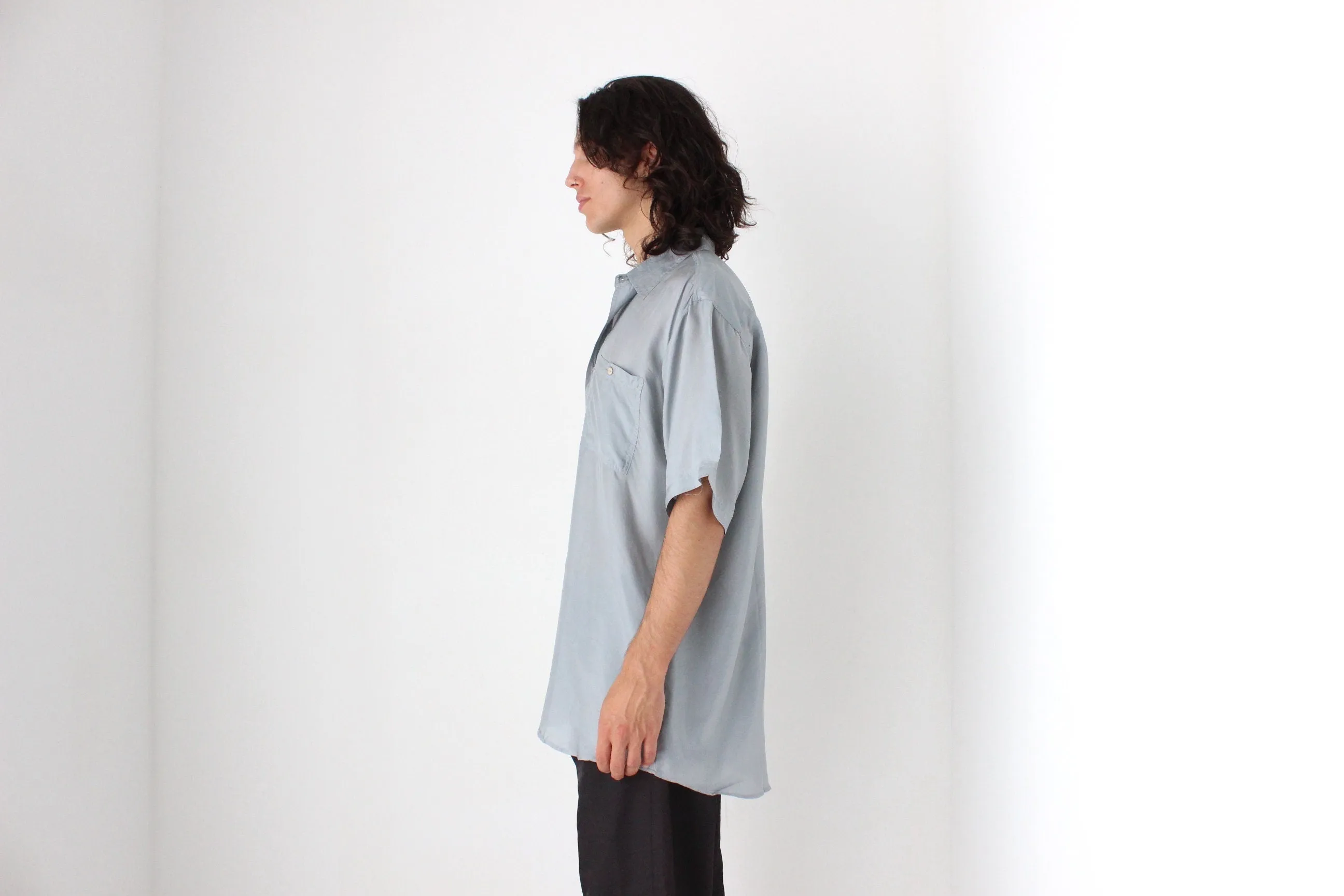 80s PURE SILK Classic Boxy in Dove Grey