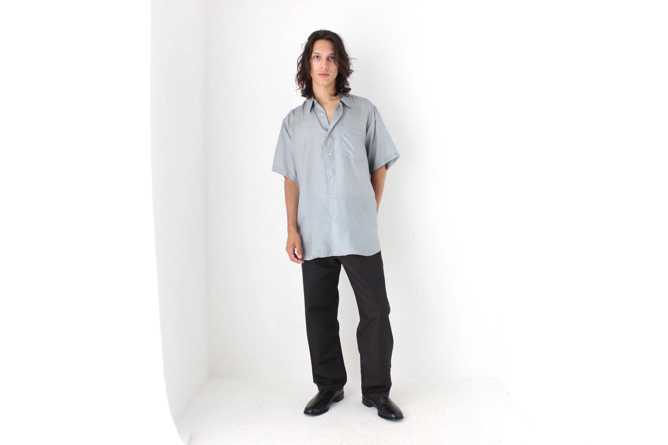 80s PURE SILK Classic Boxy in Dove Grey