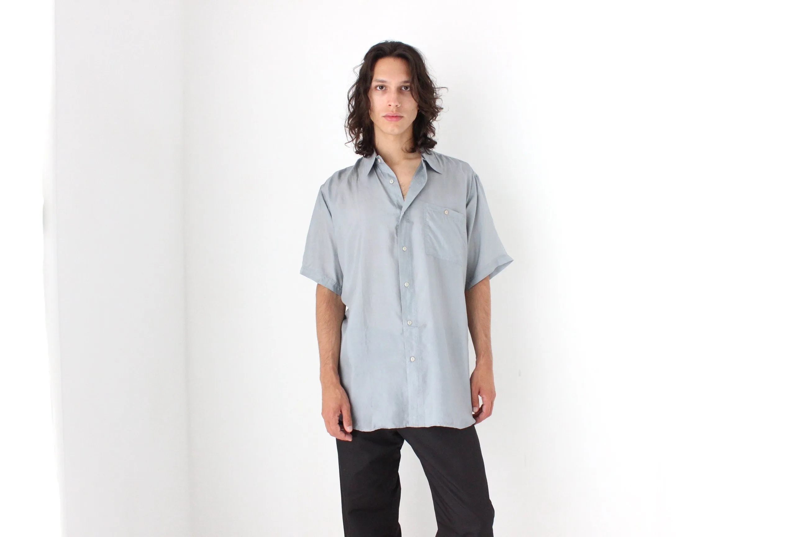 80s PURE SILK Classic Boxy in Dove Grey