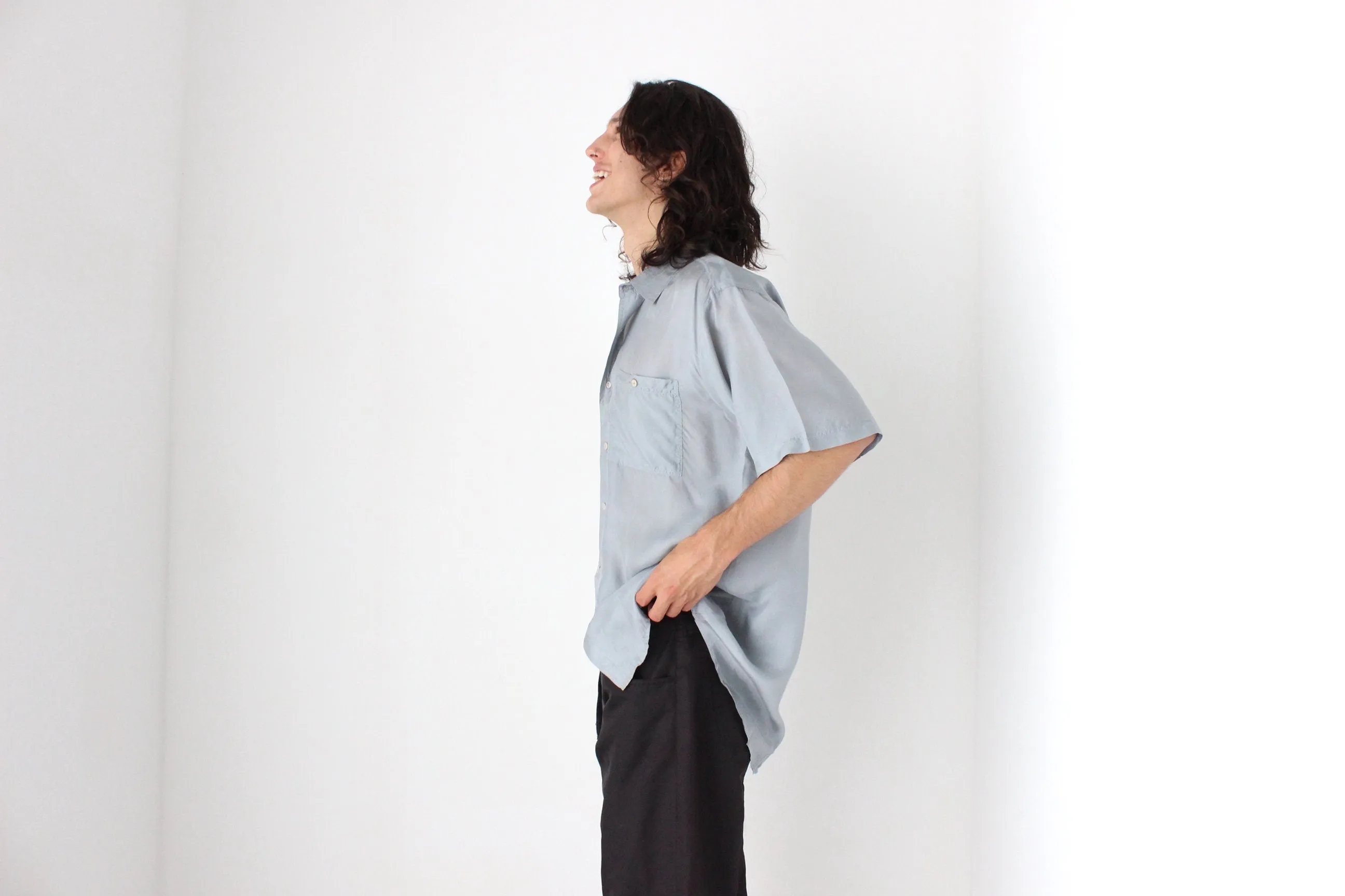 80s PURE SILK Classic Boxy in Dove Grey