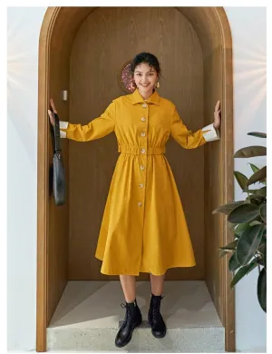 8GIRLS DESIGN BUTTON THROUGH A LINE TRENCH COAT DRESS