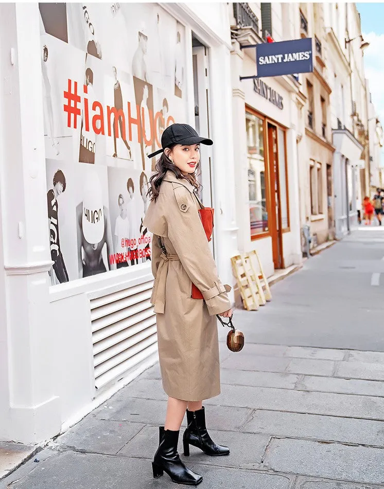 8GIRLS LONG LINE TRENCH COAT WITH CONTRAST PANEL
