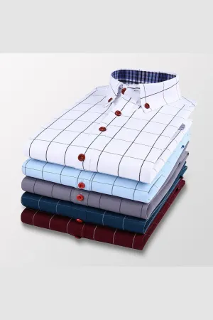 Anti-wrinkle Short Sleeve Plaid Shirt