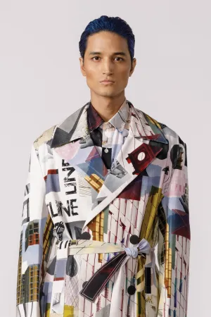 Bauhaus mosaic printed trench