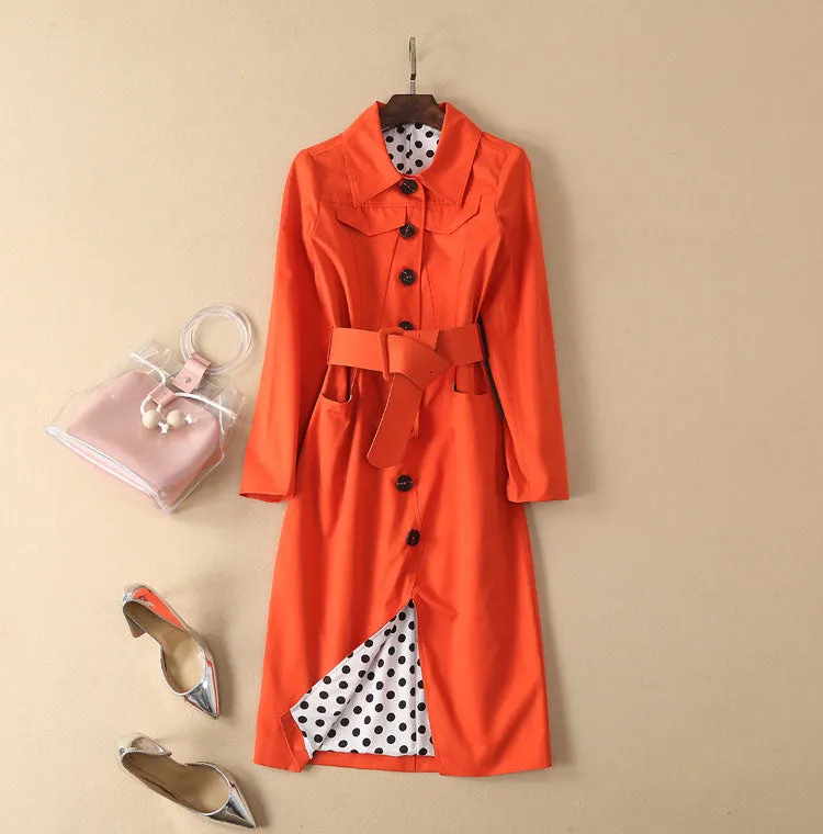 BBL DESIGN CONTRAST BUTTON TRENCH COAT