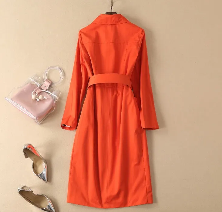 BBL DESIGN CONTRAST BUTTON TRENCH COAT