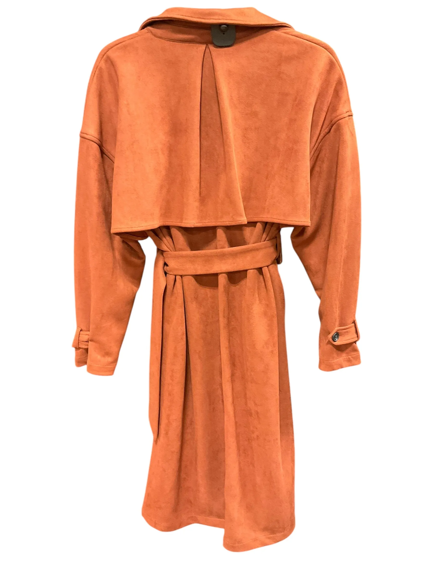 Coat Trench Coat By Shein In Orange, Size: S
