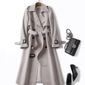 Double-breasted Mid-length Tie Trench Coat