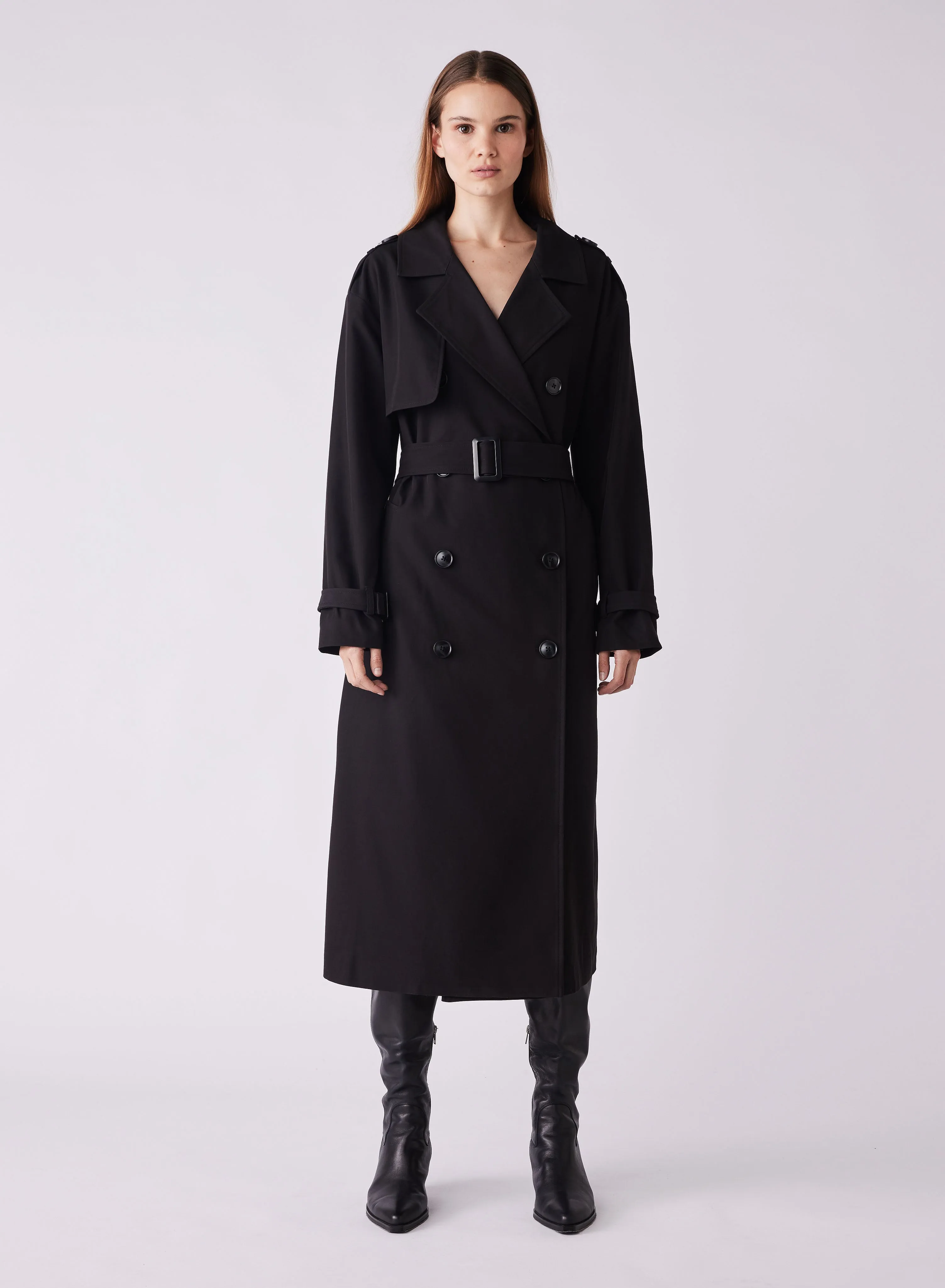 Esmaee Avenue Trench Coat - Black