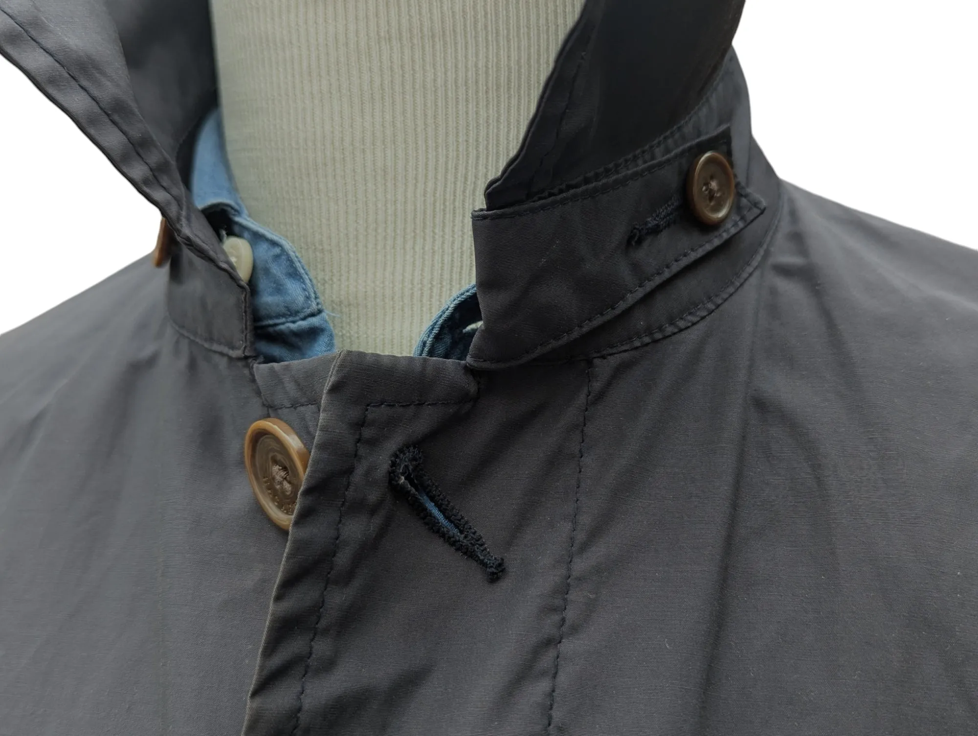Hackett Trench Coat S/38 Faded Navy Cotton/Nylon