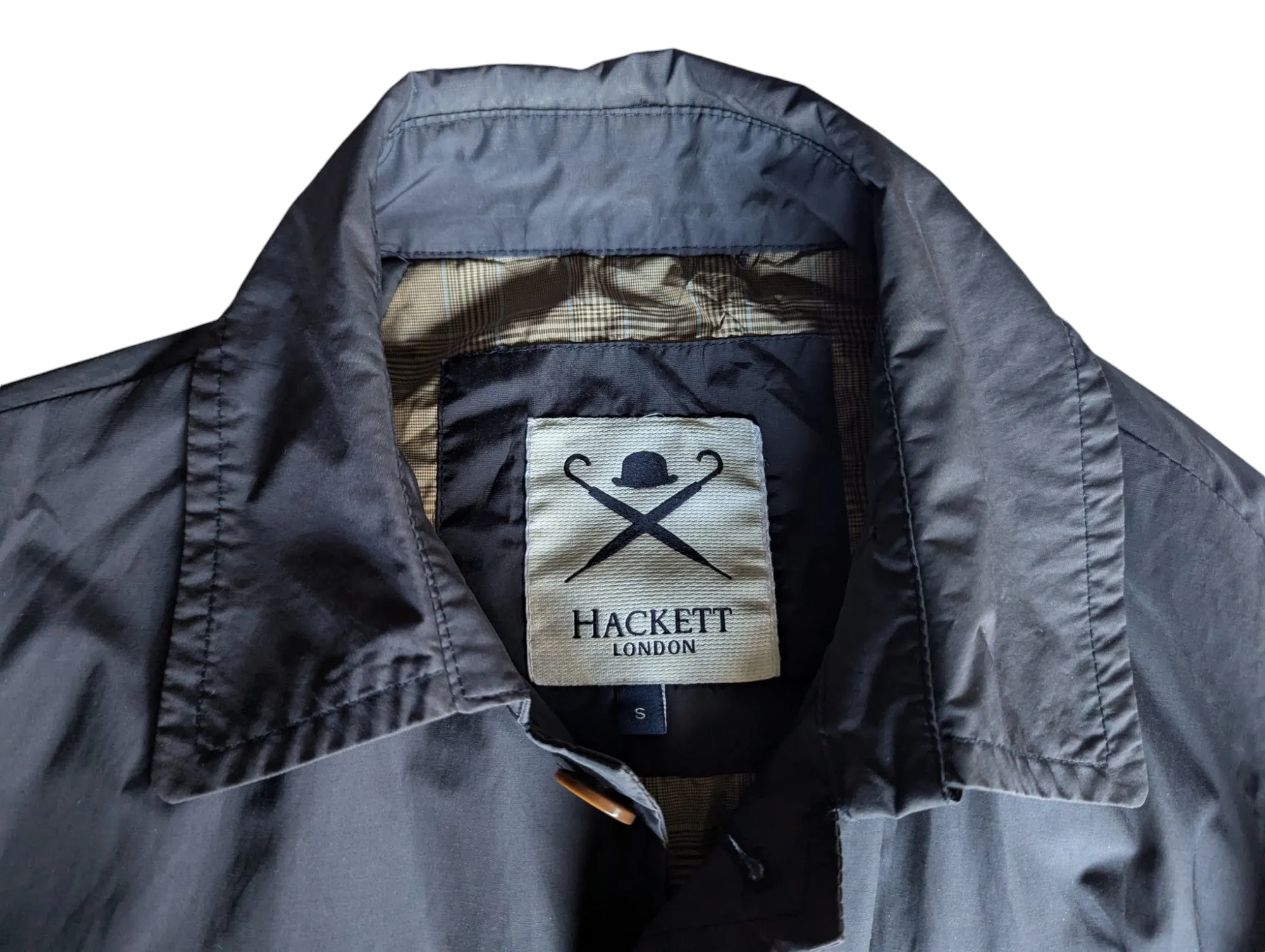 Hackett Trench Coat S/38 Faded Navy Cotton/Nylon