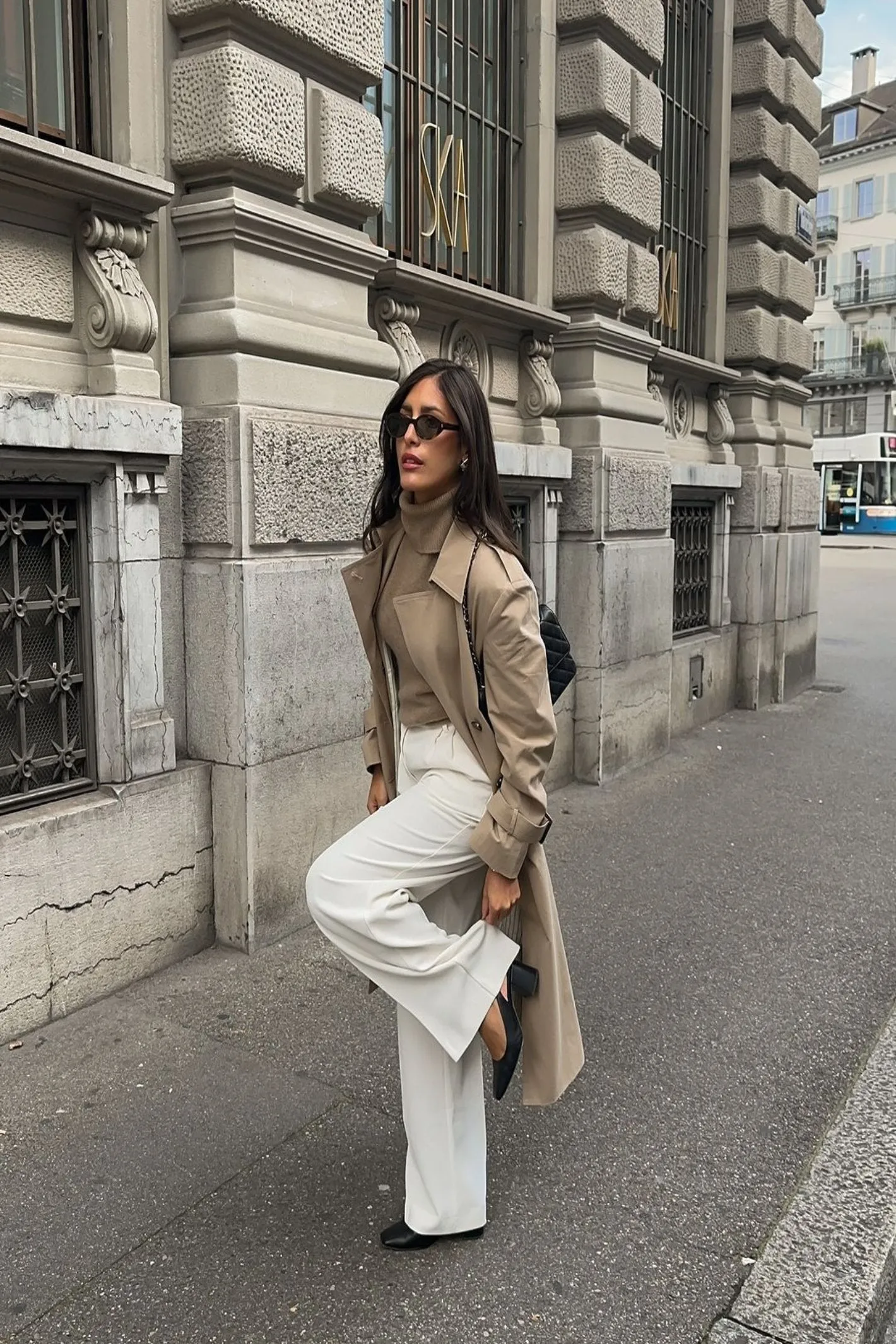 Jovonna Beige Meadow Trench Coat