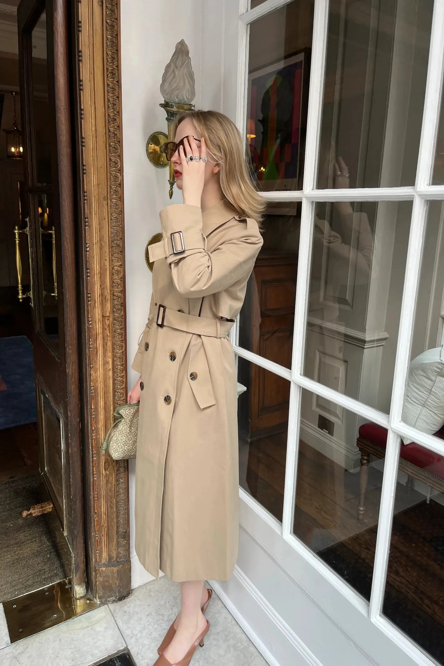 Jovonna Beige Meadow Trench Coat