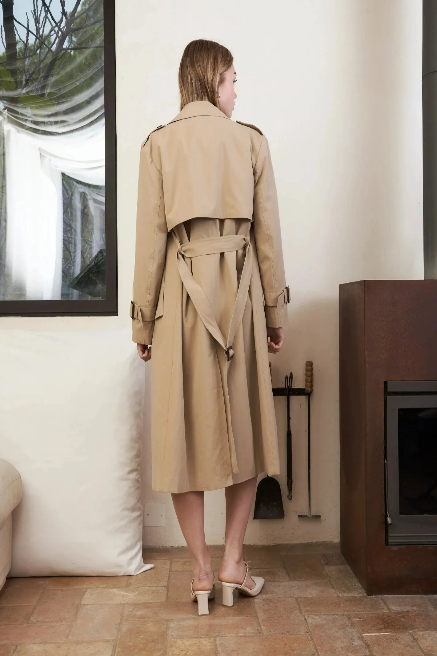 Jovonna Beige Meadow Trench Coat