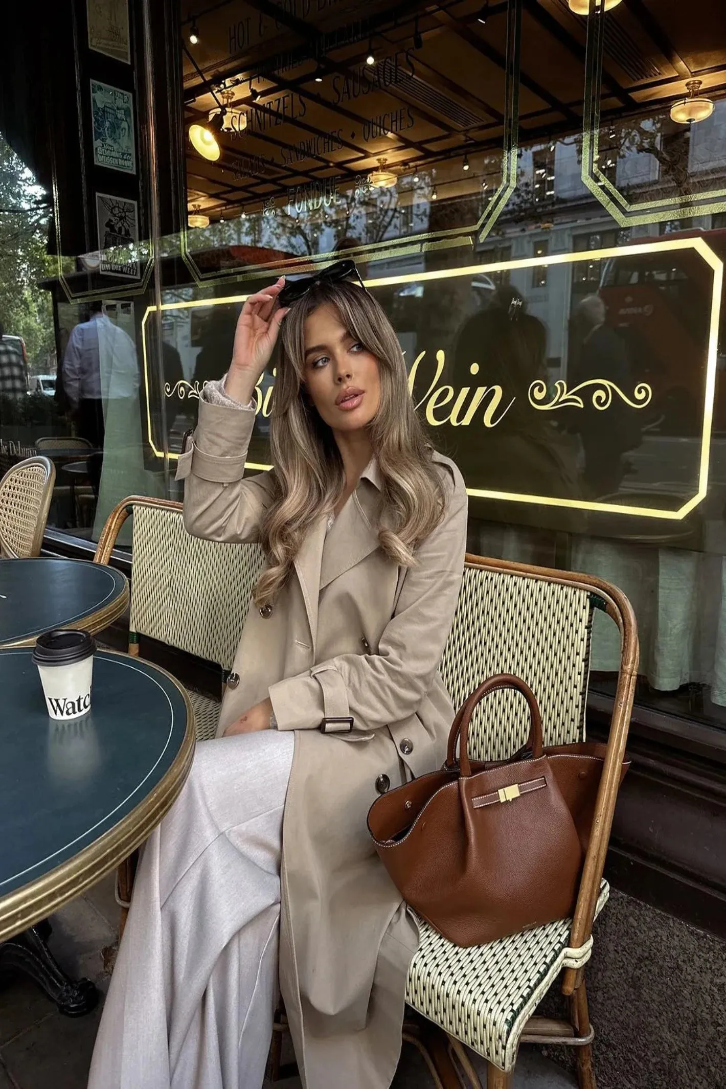 Jovonna Beige Meadow Trench Coat