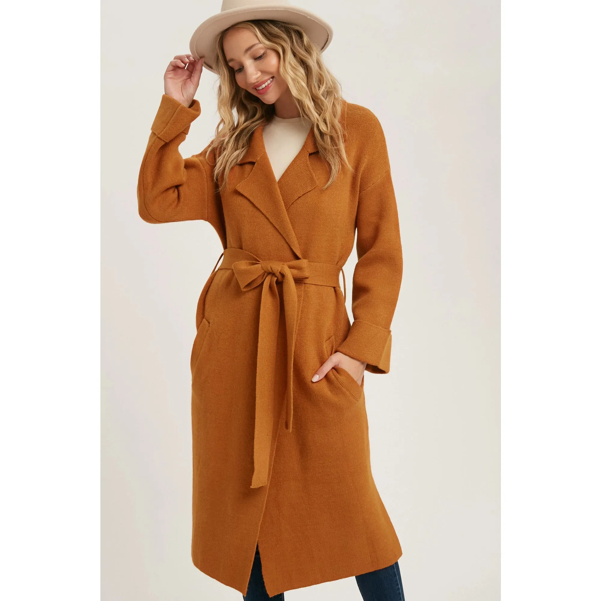 Julie Effortless Knitted Trench Coat