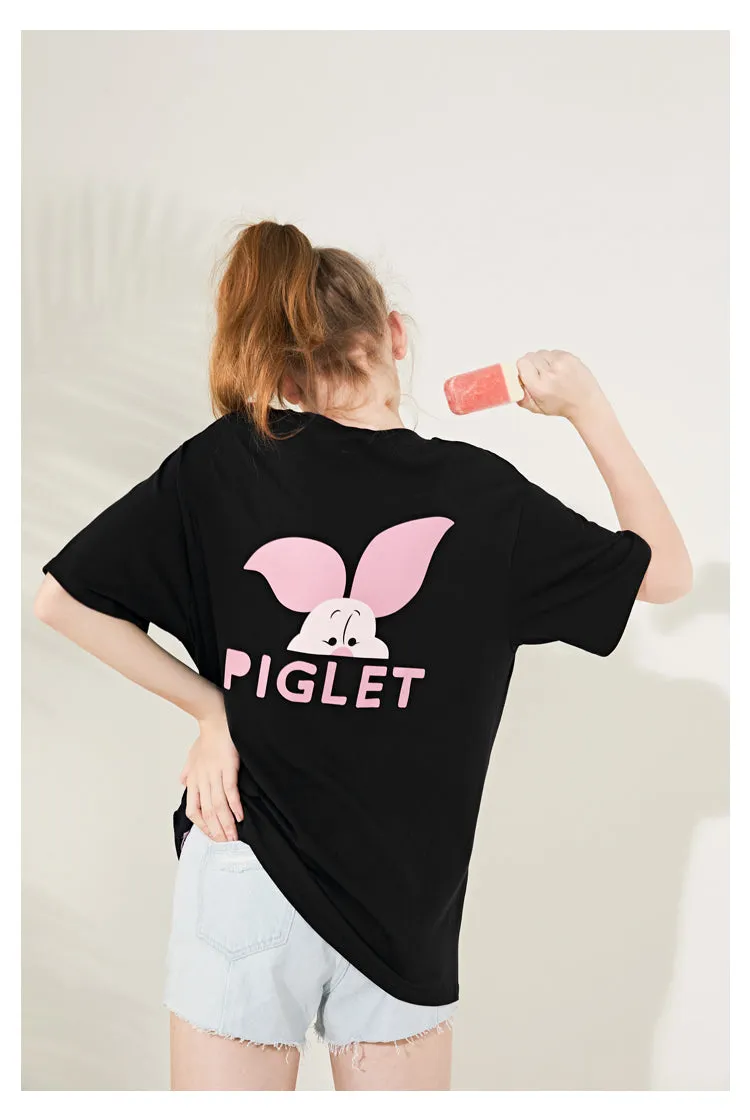 LEDDIN DISNEY COLLECTION UNISEX T SHIRT WITH PIGLET PRINT BACK
