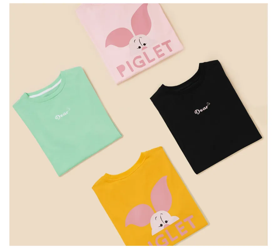 LEDDIN DISNEY COLLECTION UNISEX T SHIRT WITH PIGLET PRINT BACK
