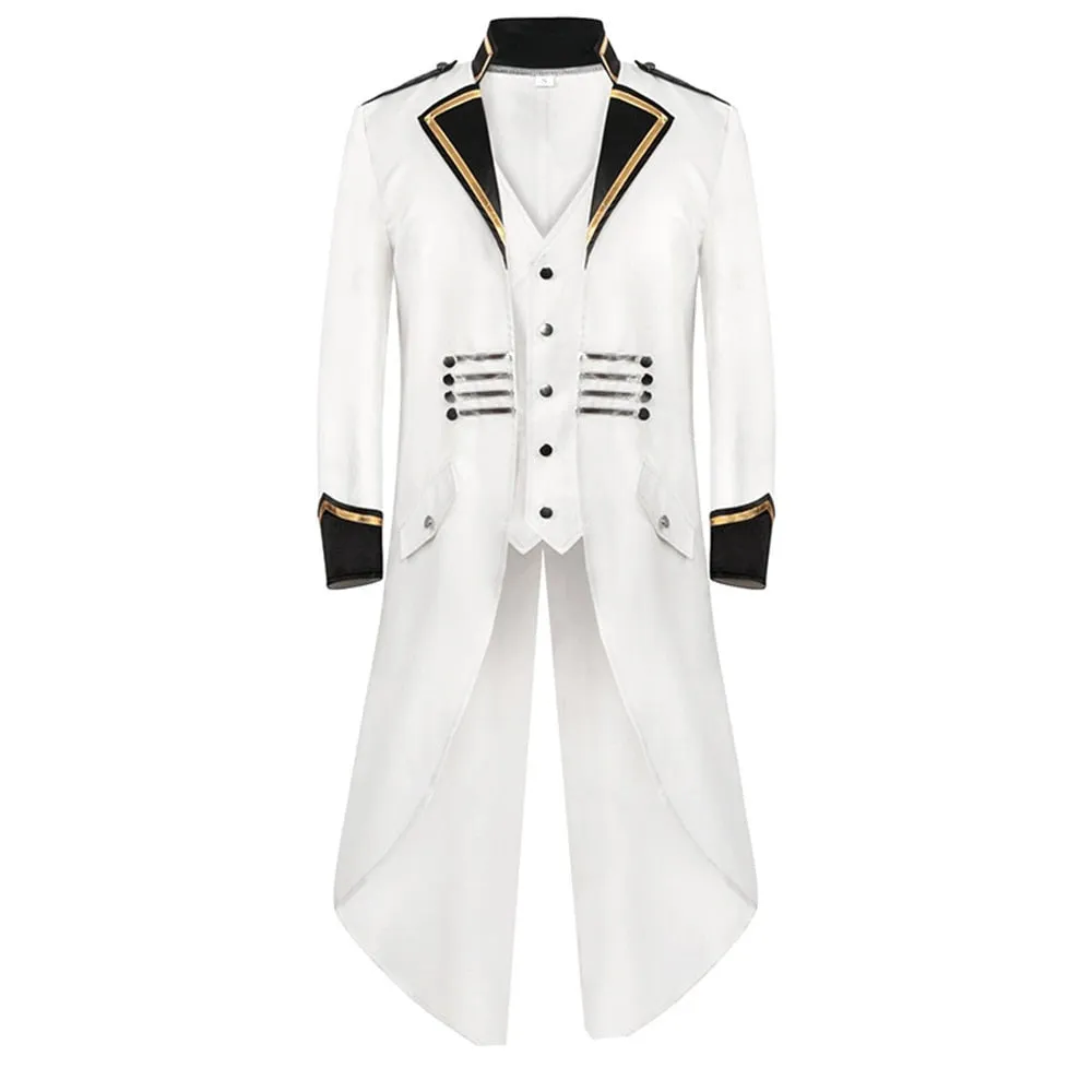Men Gothic Medieval Victorian Costume Vintage Coat