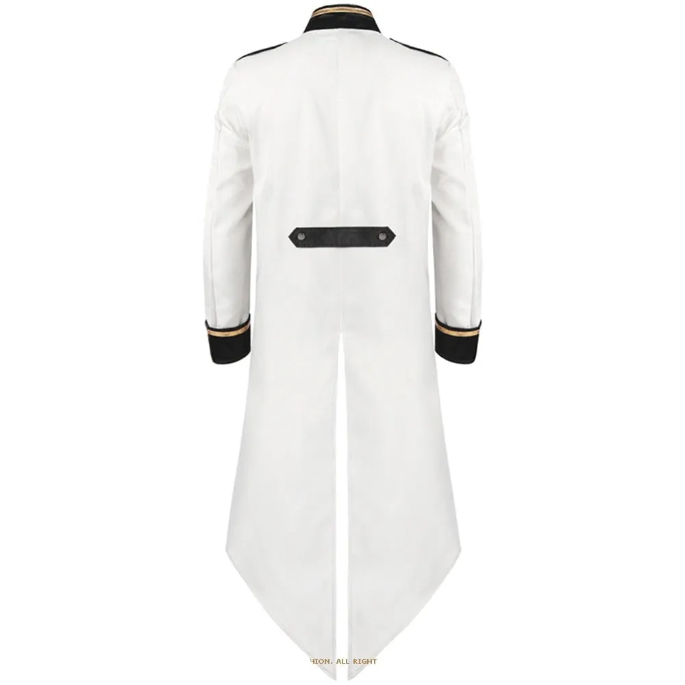 Men Gothic Medieval Victorian Costume Vintage Coat