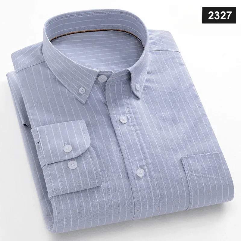 Men's slim fit shirt 100% cotton long-sleeve shirts plaid