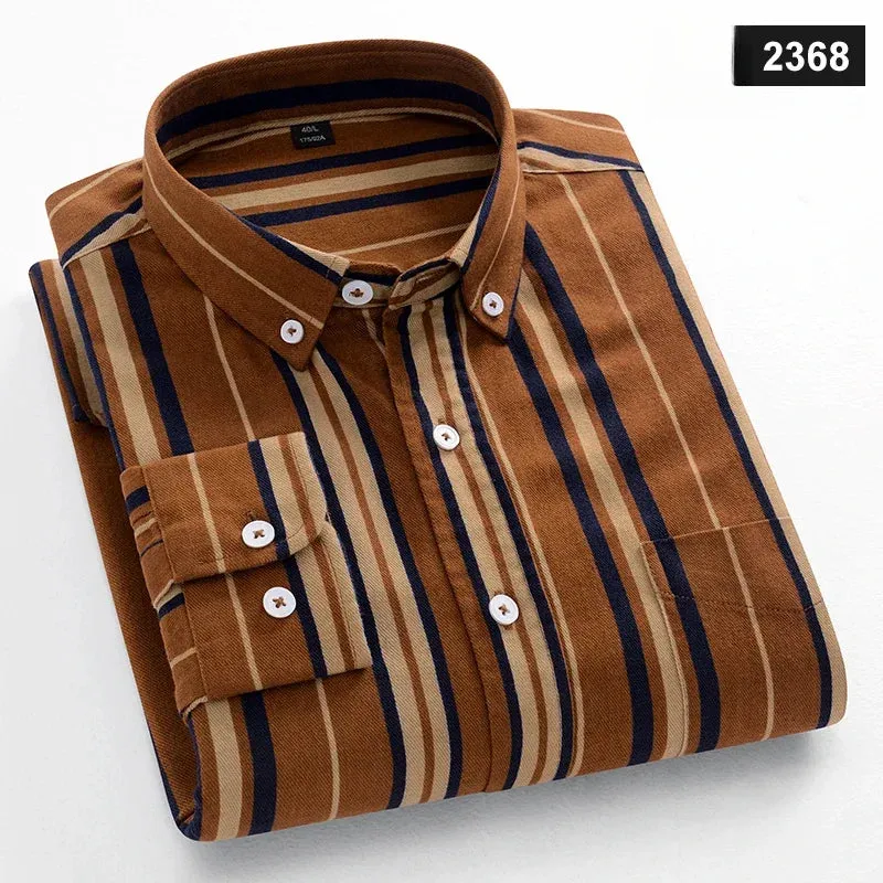 Men's slim fit shirt 100% cotton long-sleeve shirts plaid