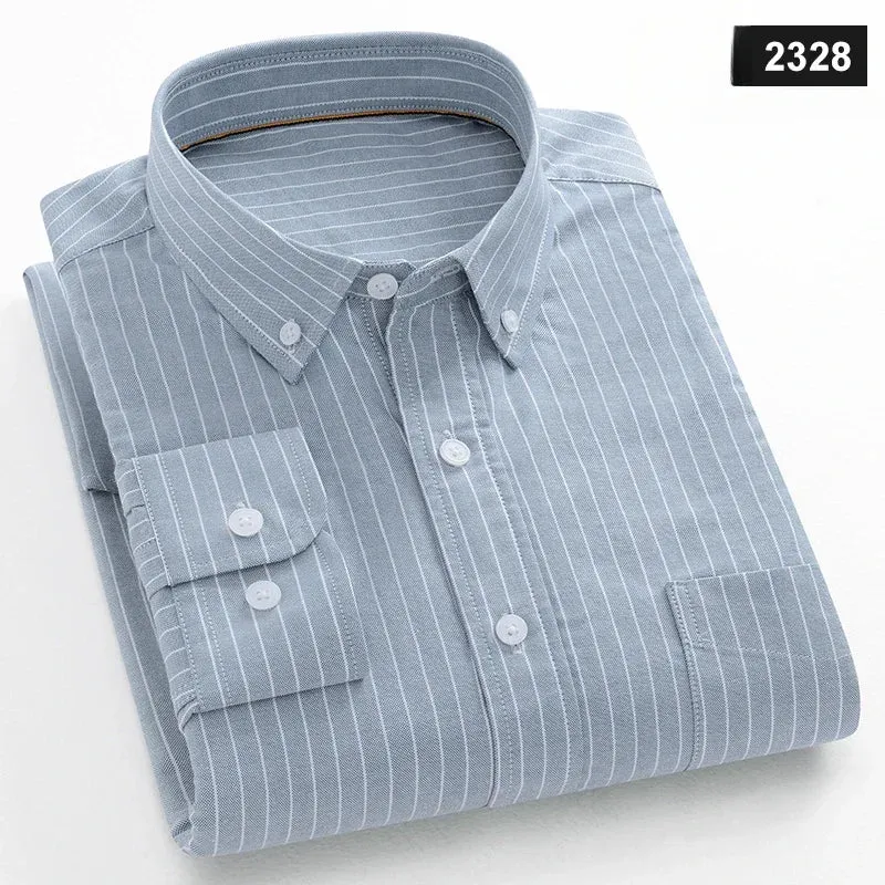 Men's slim fit shirt 100% cotton long-sleeve shirts plaid