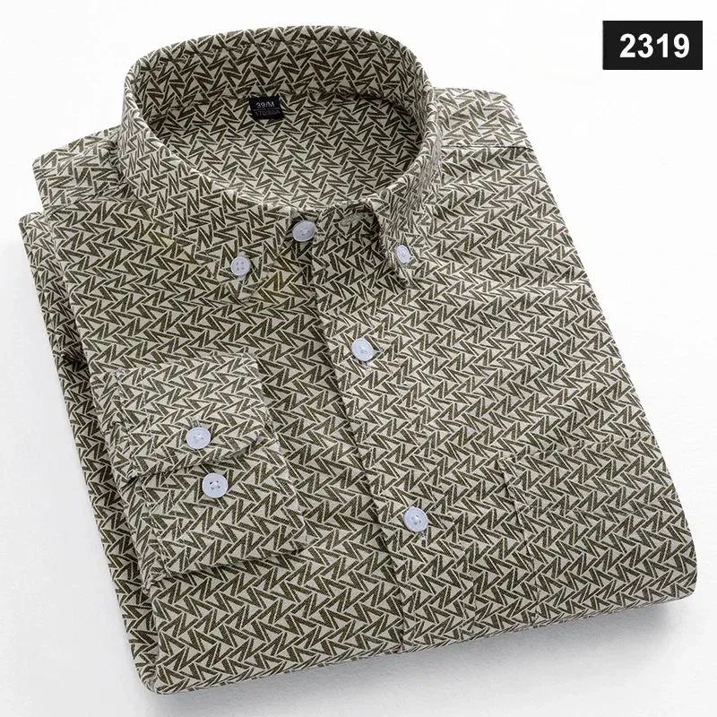 Men's slim fit shirt 100% cotton long-sleeve shirts plaid