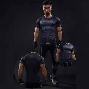 Men's Superhero Superman Compression Short Sleeved T-shirt