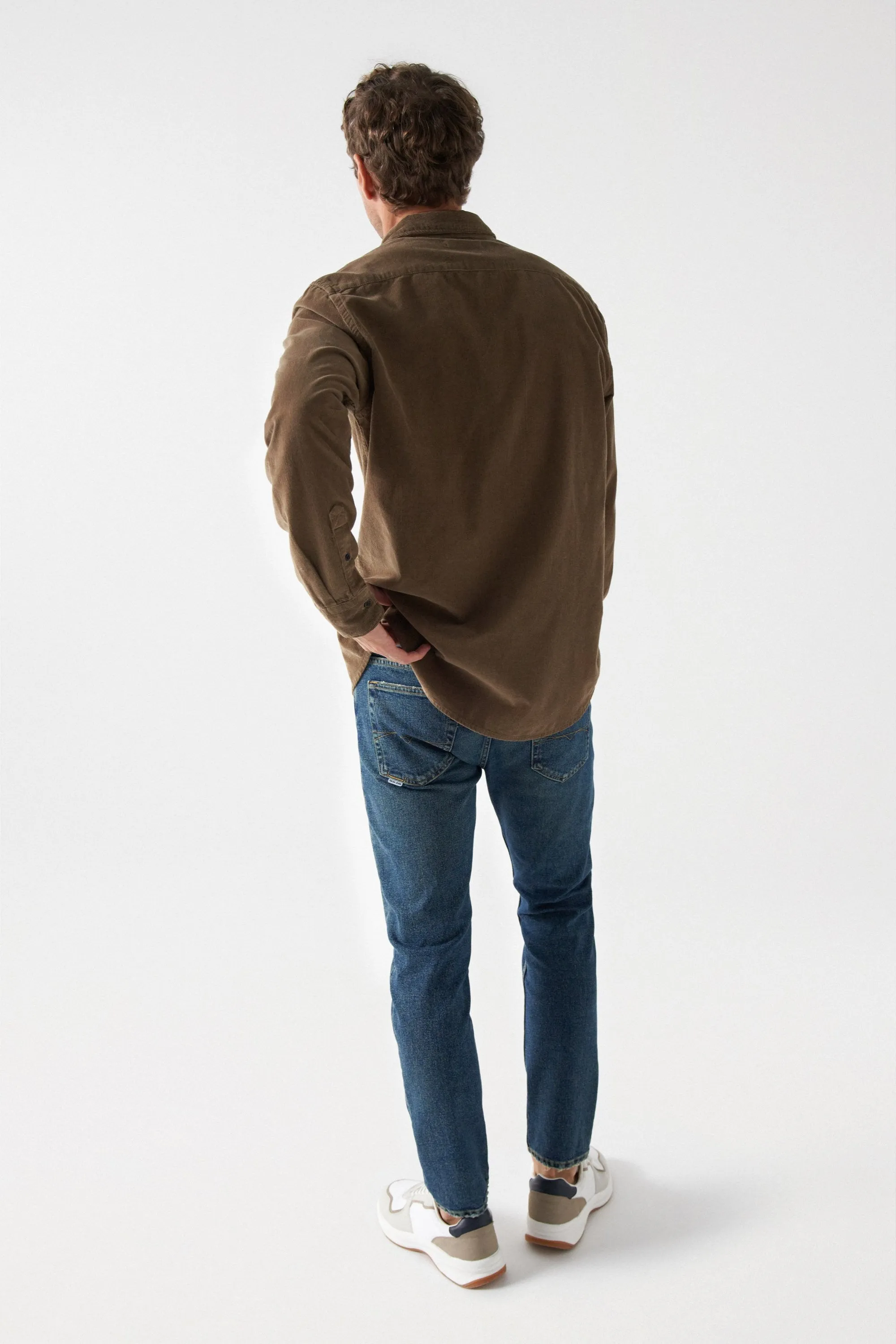 Salsa Corduroy Shirt Khaki