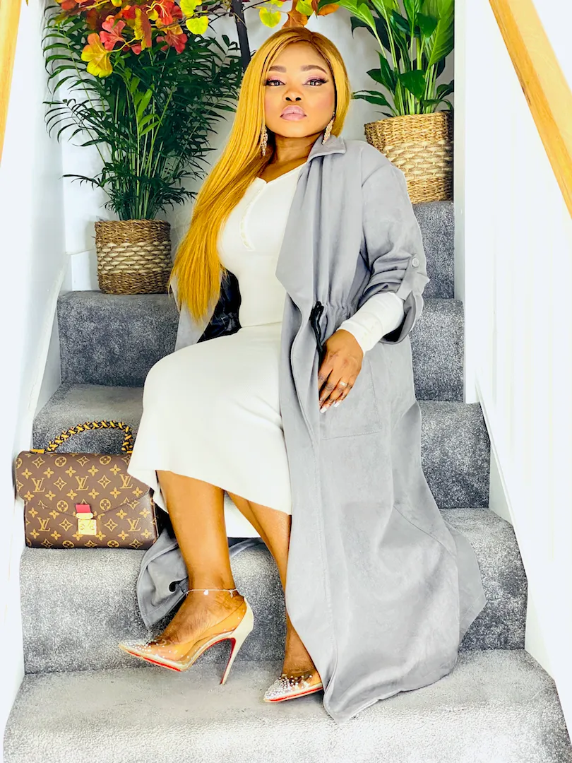 Suede Wrap Over Tie Waist Coat