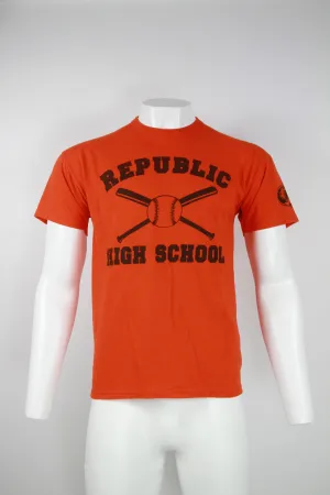 US Printed T-shirt 'Republic High School' - Orange – M