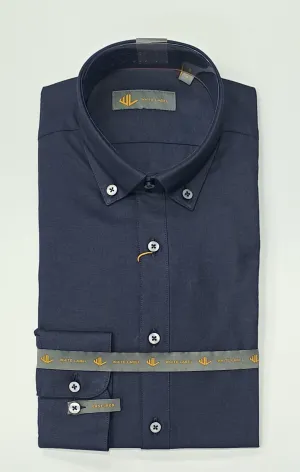 White Label Fletcher Long Sleeve Casual Shirt - Navy