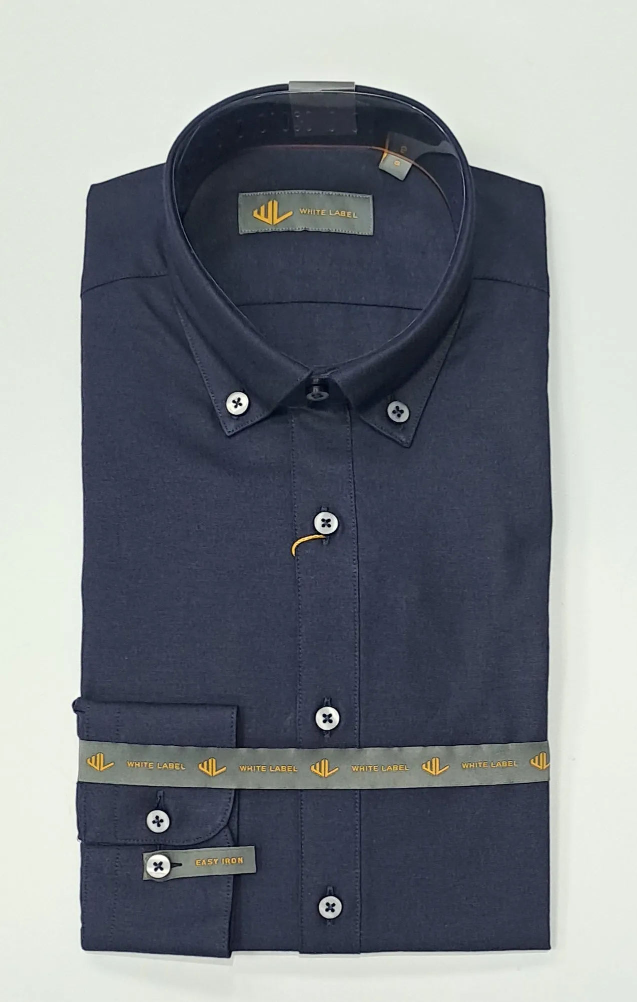 White Label Fletcher Long Sleeve Casual Shirt - Navy