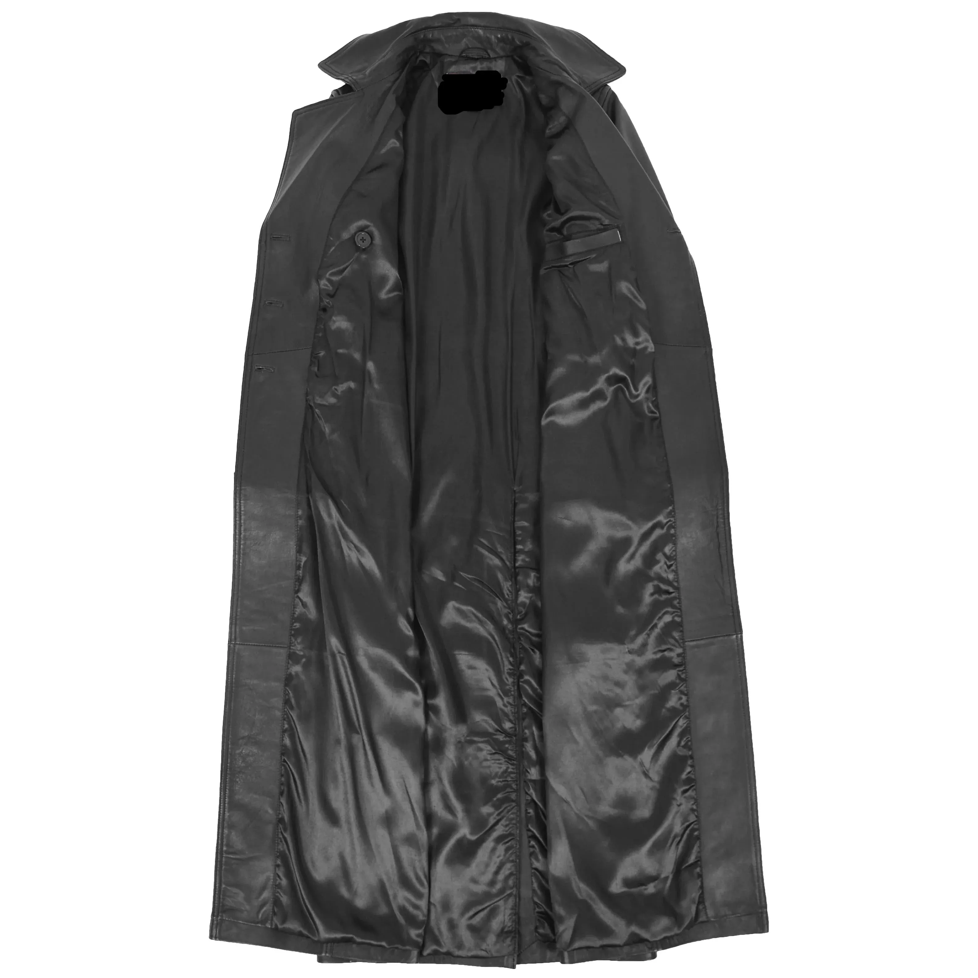 Women's Black Genuine Leather Full Length Coat