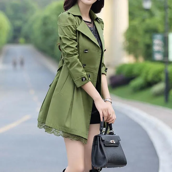 Women's Spring Slim Lace Coat With Bow