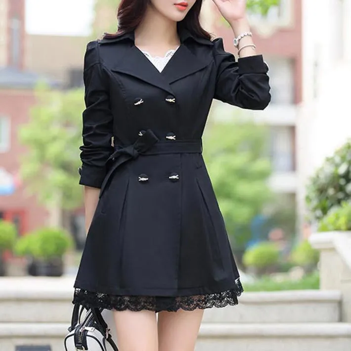 Women's Spring Slim Lace Coat With Bow