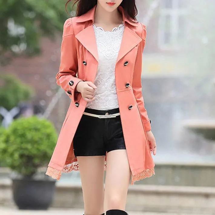 Women's Spring Slim Lace Coat With Bow
