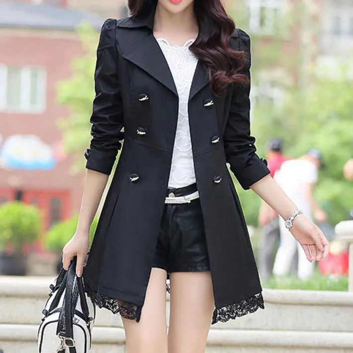Women's Spring Slim Lace Coat With Bow