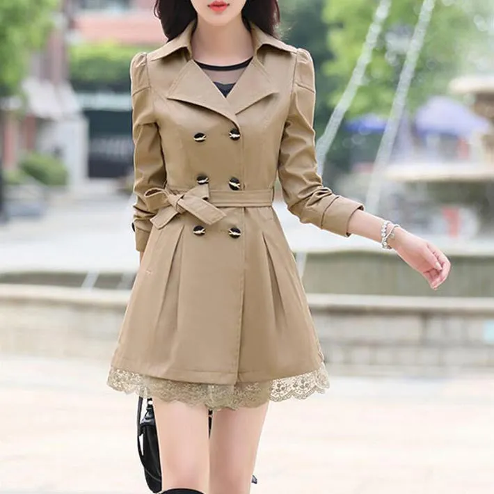 Women's Spring Slim Lace Coat With Bow