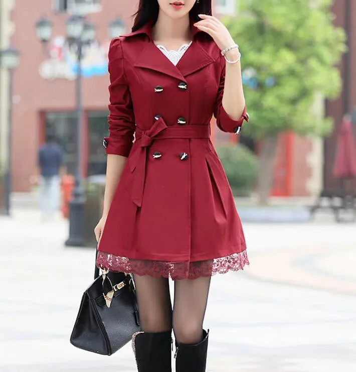 Women's Spring Slim Lace Coat With Bow