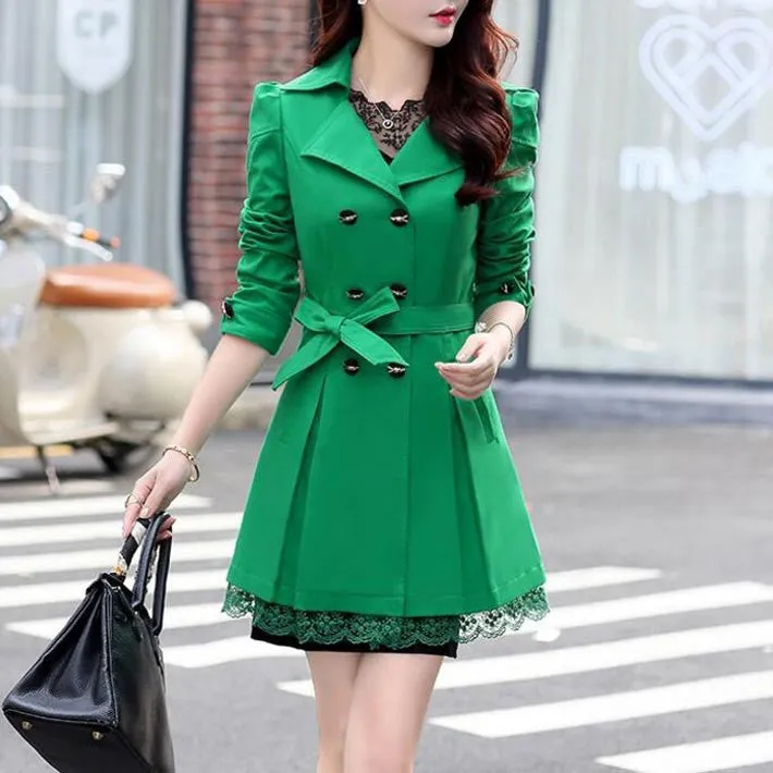 Women's Spring Slim Lace Coat With Bow