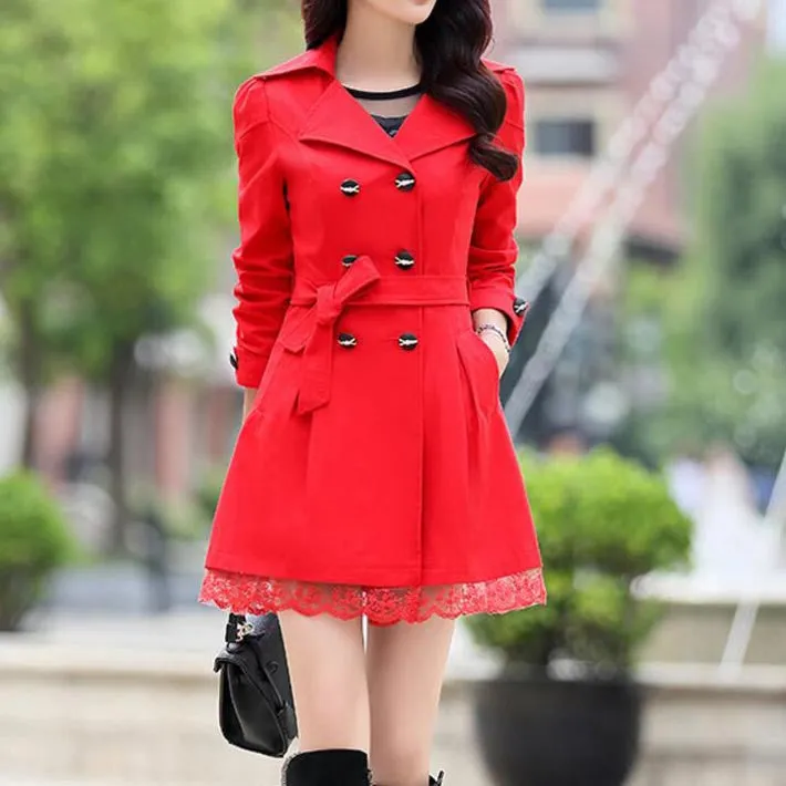 Women's Spring Slim Lace Coat With Bow