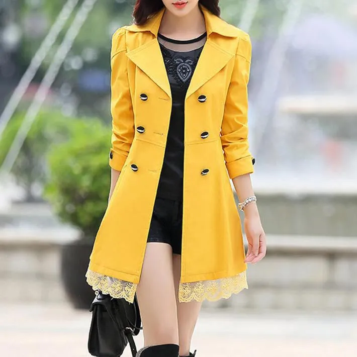 Women's Spring Slim Lace Coat With Bow